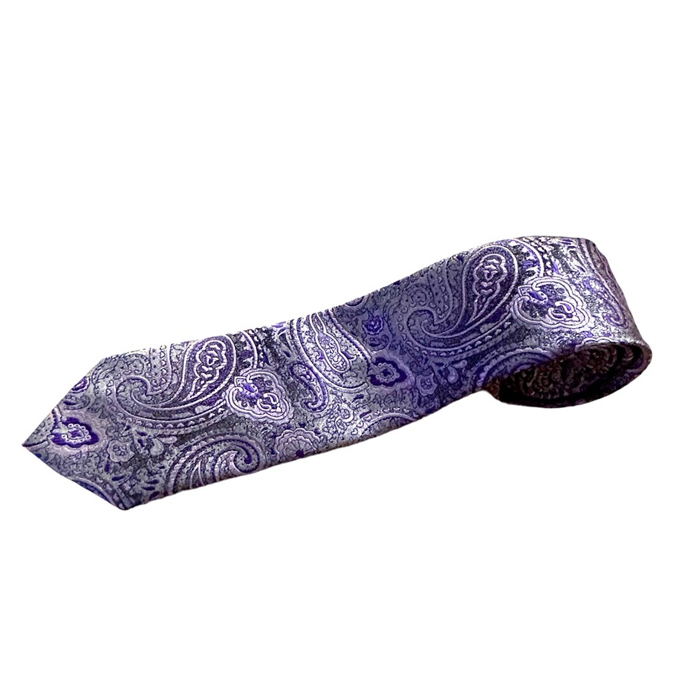 Mens Purple Paisley Necktie